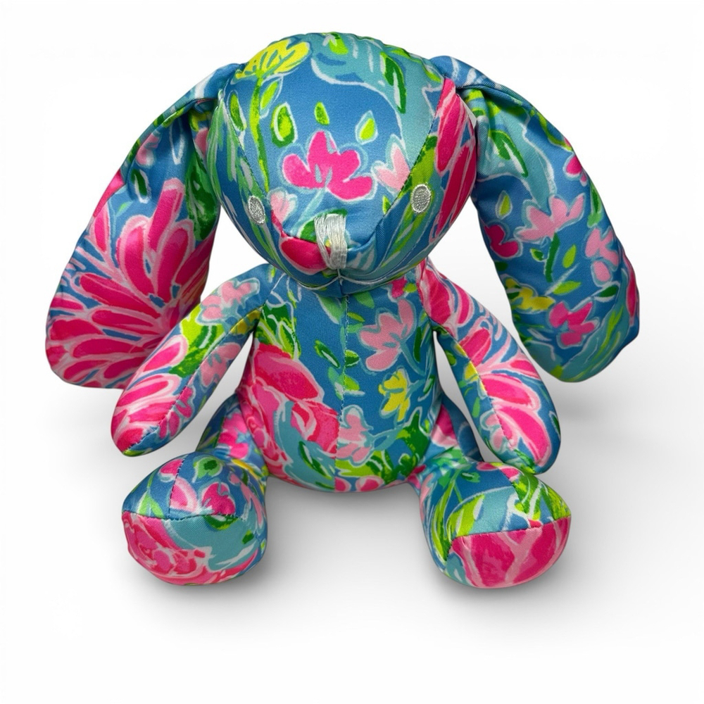Lily Pulitzer Plush Floral Bunny Rabbit Stuffed Animal - Picture 2 of 5
